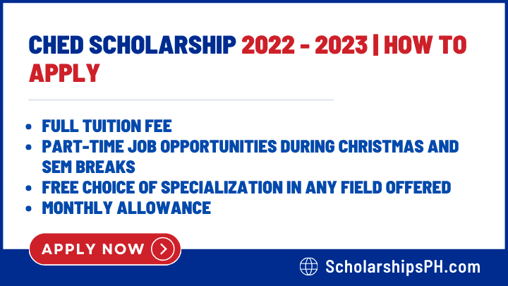 CHED Scholarship 2022 to 2023 Application