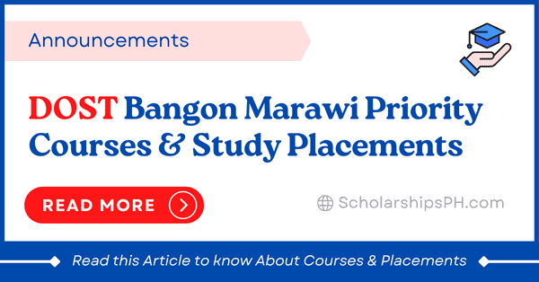 DOST Bangon Marawi Priority Courses and Study Placements