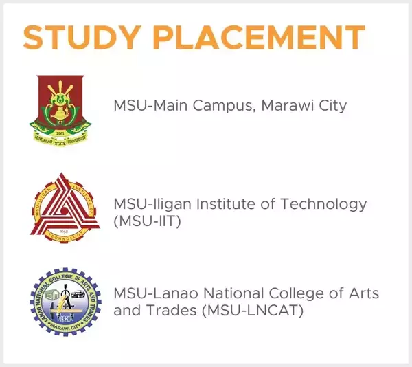 DOST SEI Bangon Marawi Scholarship Study Placements